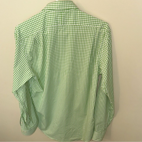 Polo Ralph Lauren Performance Shirt Mens M Green plaid Gingham Button Down - Picture 6 of 7